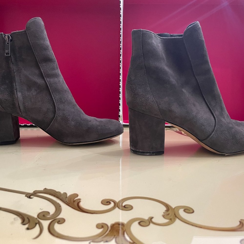 Diane von Furstenberg Lari 8.5 dark grey suede bootie